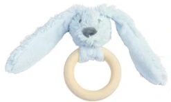 Happy Horse Blue Rabbit Richie Beißring Aus Holz - 12 Cm